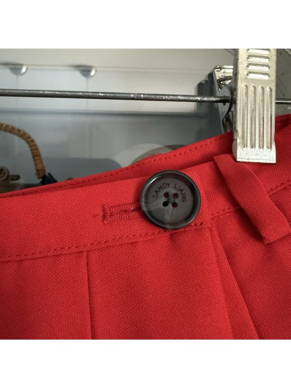 Sandy Liang Franc Micro Skort Mini Pleated Red - Picture 4 of 13